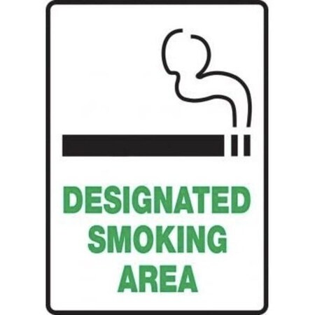 Accuform Designated Smoking Area, Adhesive Dura-Poly, 10 in x 7 in, Adhesive MSMK920XV